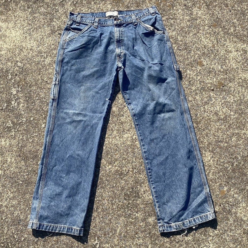 VTG Levi Strauss Signature Carpenter Jean 36x32 Wide Leg 90s Y2K Baggy VGC - Picture 2 of 14